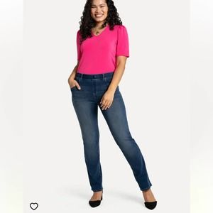 Betabrand Women’s Straight Leg 7 Pocket Yoga Denim Jeans Size Small